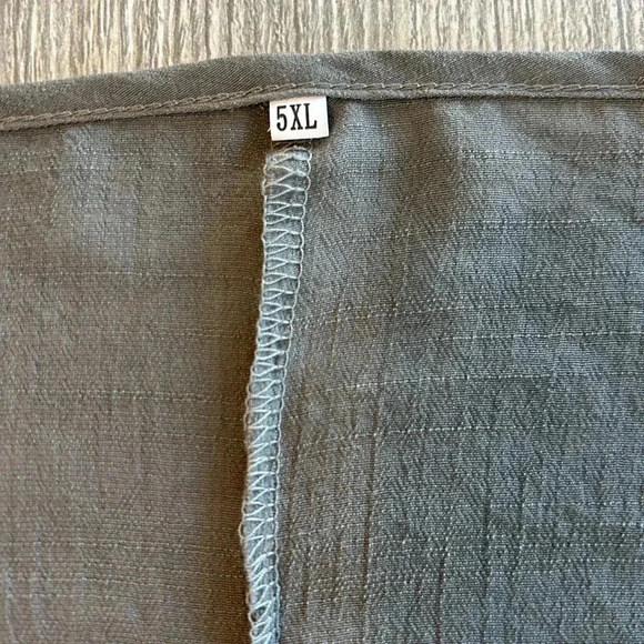 Shein Women's Long Sleeve Gray Blouse 5XL Polyester Spandex Blend Linen Look GUC - Picture 5 of 9